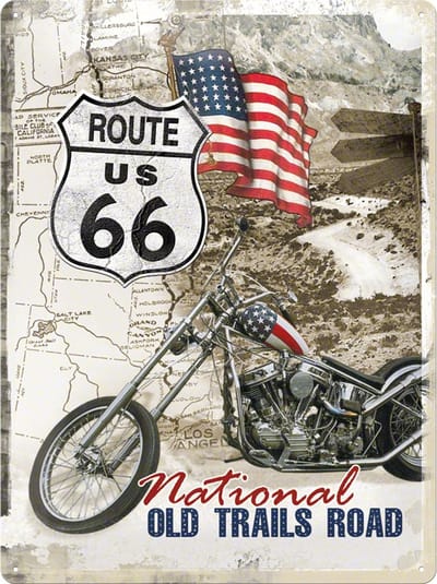 Route 66 National Old Trails Road Metalen wandbord 30x40 cm