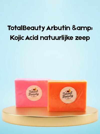 TotaalBeauty Arbutin & Kojic Acid Natural Soap – Verhelderende & Hydraterende Zeep – Helpt Donkere Vlekken te verminderen, Egaliseert de Huidtint & Hydrateert Intensief – Voor een Gladde, Stralende & Gezonde Huid