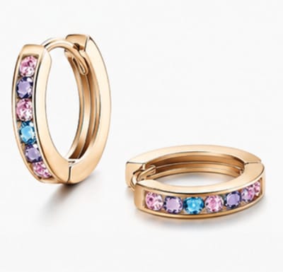 Oorbellen- Goudkleurig - Zirkonia- Verguld - Roestvrijstalen oorbellen - sieraden – Cadeau tip – Hip - Trendy