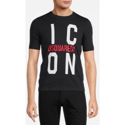 Dsquared2 T-shirt Black Maat: S | T-shirts met Print Outlet | Heren | Zwart