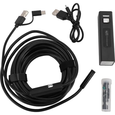 Endoscoop Inspectiecamera 8mm 1200P HD PVC 3 in 1 Type C USB Industriële Boroscoop Slang Riolering black