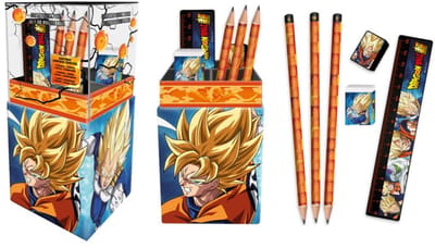 Naruto Shippuden Pennenhouder met Schrijfwaren – 6-delig – 3 Potloden, Gum, Slijper & Liniaal