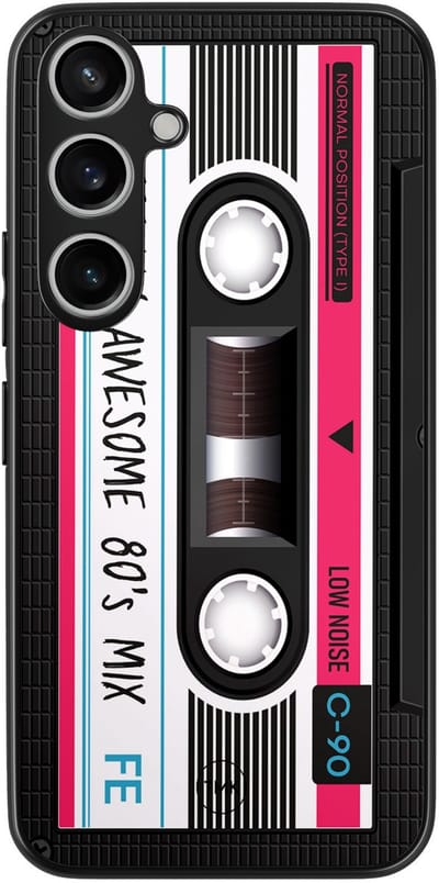 Hoesje geschikt voor Samsung Galaxy A35 - Cassette - Zwart - TPU case - Print - Hardcase zwart telefoonhoesje