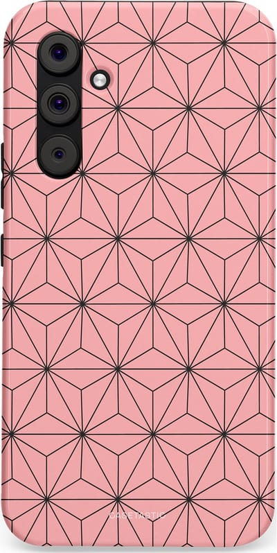Casetastic Hoesje Geschikt voor Samsung A54 (5G) - Stijlvolle Beschermende Duo-layer Case - Roze Zwarte Fashion Paris Patroon