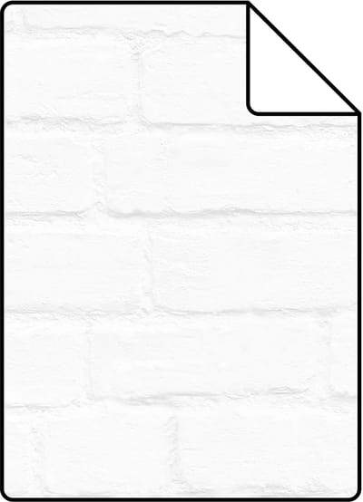 Proefstaal Origin Wallcoverings behang bakstenen mat wit - 26,5 x 21 cm - 347486-S