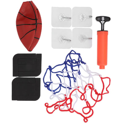 Binnen Mini Basketbalring Set Transparant Zonder Boren Wandmontage PVC Basketbalring Set voor Kinderen Zwart Geel white