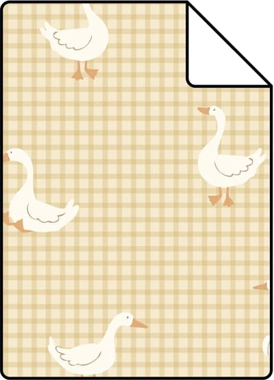 Proefstaal ESTAhome behang schattige ganzen geel - 26.5 x 21 cm - 132190-S