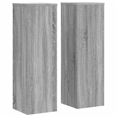 vidaXL - Plantenstandaards - 2 - st - 25x25x80 - cm - bewerkt - hout - grijs - sonoma