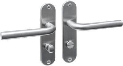 Intersteel Deurkruk Luzern basic op schild ovaal 185x41mm wc 63/8 rvs