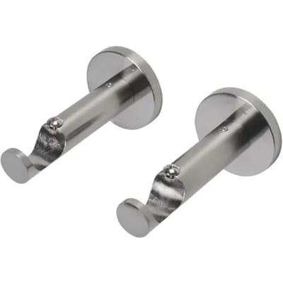 Decomode - Gordijnsteun - Hout - Geborsteld Nikkel - Dia. 28mm - 2 Stuks