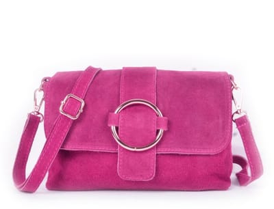 Giuliano lederen suede schoudertas Cosima - Dames - Fuchsia