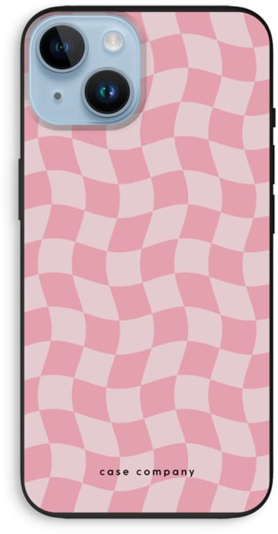 Case Company® - Hoesje geschikt voor iPhone 14 hoesje - Grid Roos - Biologisch Afbreekbaar Telefoonhoesje - Bescherming alle Kanten en Schermrand