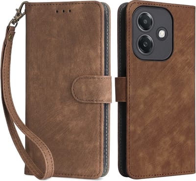 Coverup Hoesje - Geschikt voor OPPO A40 / A40m / A60 5G Hoesje - Coverup Book Case met Koord - Bruin