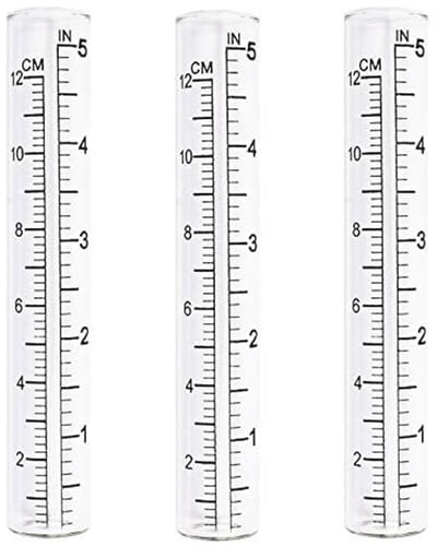 Set van 3 glazen regenmeters voor tuin en boerderij
