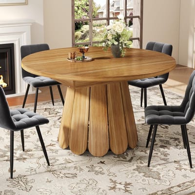 Uittrekbare Eettafel - Ronde Tafel - Ruimte Besparen - Verstelbaar Tafelblad - 118-158cm - Bruin