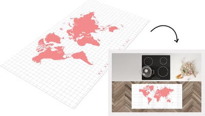 Keukenloper - Loper keuken - Wereldkaart - Roze - Modern - 120x60 cm - Keukenloper vinyl