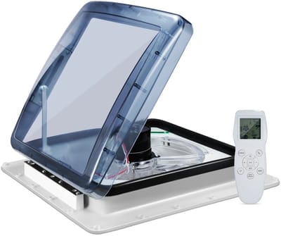 Vhr - Dak Ventilator - Camper en Caravan - 12V - Openingshoek 60° - 35dB - IP68 Waterdicht - 40X40cm - Met Afstandsbediening