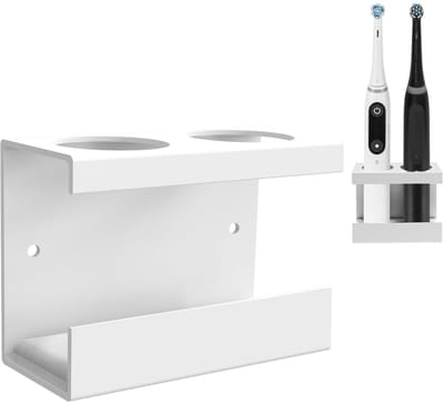 Vt products - Wandmontage Tandenborstelhouder - Aluminium Tandenborstelhanger - Wit - Zelfklevend - Organizer voor badkamer - Geschikt voor volwassene