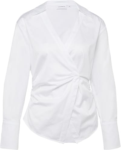 Katoenen satijnen blouse met drukknoopsluiting dames COMMA