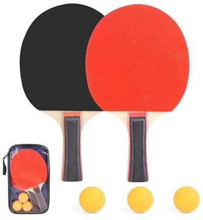 Tafeltennisset voor Kinderen en Volwassenen met 2 Batjes en 3 Ballen