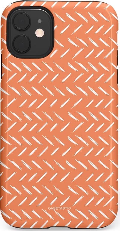 Casetastic hoesje geschikt voor Apple iPhone 11 - Dubbellaagse bescherming - Oranje Witte Nederland Cross Patroon - Fashion Case - Terracotta Zand