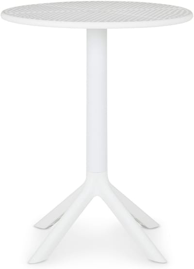Tuintafel LUZ, rond met gaaspatroon – wit
