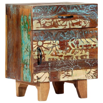 vidaXL - Nachtkastje - handgesneden - 40x30x50 - cm - massief - gerecycled - hout