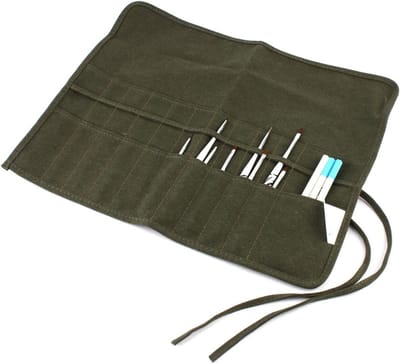 Verstelbare Schilderkwast Houder - Opvouwbare Canvas Tas voor Kunstenaars, Verf, en Penselen