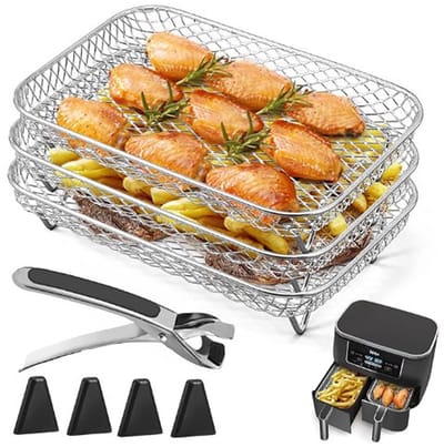 EXCITAT Airfryer standaard - Airfryer accessoire - Stapelbaar - Geschikt voor Ninja Dual Airfryer