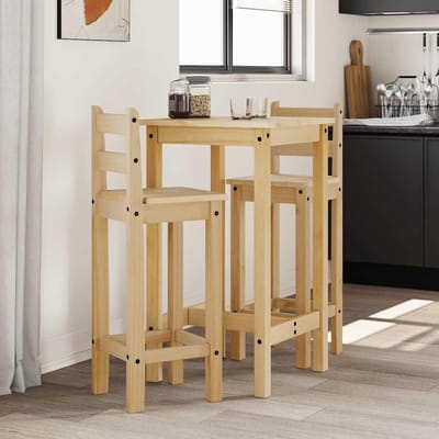 Tuinbar Set - Bartafel Stoelen - Buiten Genieten - Massief Grenenhout - 3-delig - Honingwas