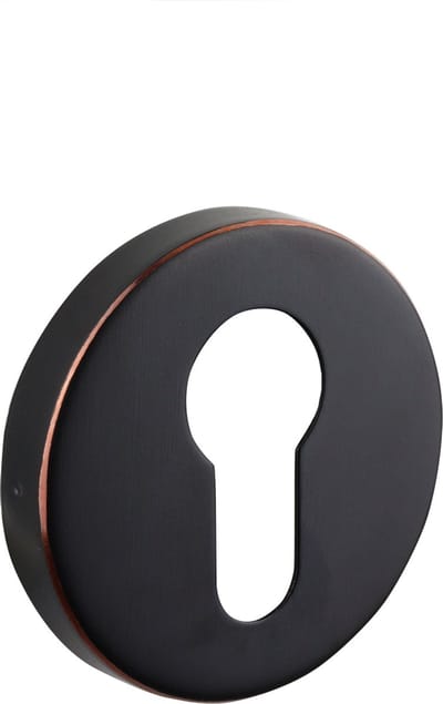 Lavuzo Cilinderrozetten Rond Zwart/Brons | Per set