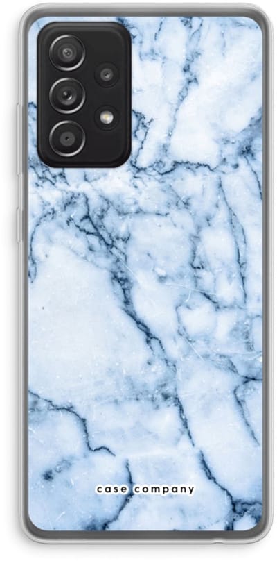 Case Company® - Hoesje geschikt voor Samsung Galaxy A52s 5G hoesje - Blauw marmer - Soft Cover Telefoonhoesje - Bescherming aan alle Kanten en Schermrand