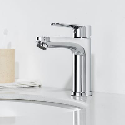Auralum max Wastafelkraan - Badkamerkraan - Badkamer Kraan - Mengkraan - RVS - Warm en Koud - Toiletkraan - Waterbesparend - Chroom