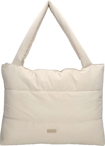Beagles Calvia Shopper Soft Puffer Schoudertas Trendy Ruim en Licht - Tote Bag - Dames Tas - Crème