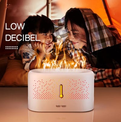 Aroma Diffuser – Ultrasonic Cool Mist Humidifier with Flame Effect – Essential Oil Diffuser with LED Lights for Aromatherapy & Air Humidifying