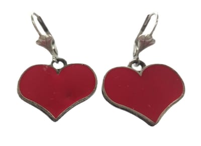 Oorhangers rood hart