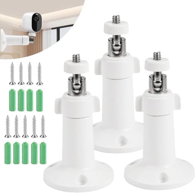Verstelbare Beugel voor Beveiligingscamera's - 3 Pack Wandmontage, 360 Graden Rotatie, Geschikt voor Arlo en Blink CCTV