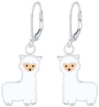Joy|S - Zilveren Alpaca lama oorbellen - leverback sluiting - sterling zilver 925 - kinderoorbellen