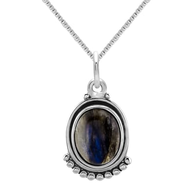 WeLoveSilver - Zilveren ketting - Labradoriet - 925 zilver - 45 cm