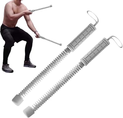 Draadloos Touw - Fitness Stick - Kracht Training - Antislip Grip - 48 cm - Grijs
