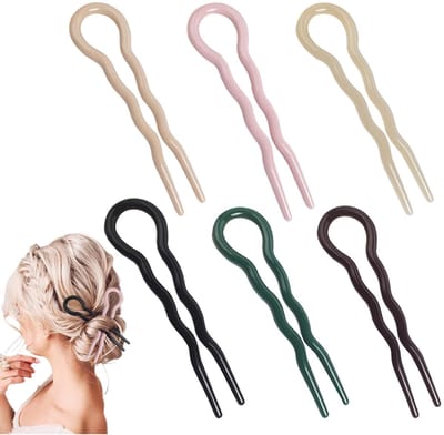 Dailygoods- Haarspelden 6 stuks - Franse U-haarspelden - Haaraccessoires voor vrouwen - Haarspelden voor meisjes - Geschikt voor dik haar - Compacte set voor dagelijks gebruik
