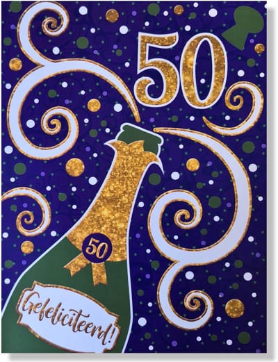 Maxi Kaart - A4 Formaat 50 Jaar Abraham / Sarah / Jubileum / Getrouwd - 30x22,5cm - XL Wenskaart inclusief envelop