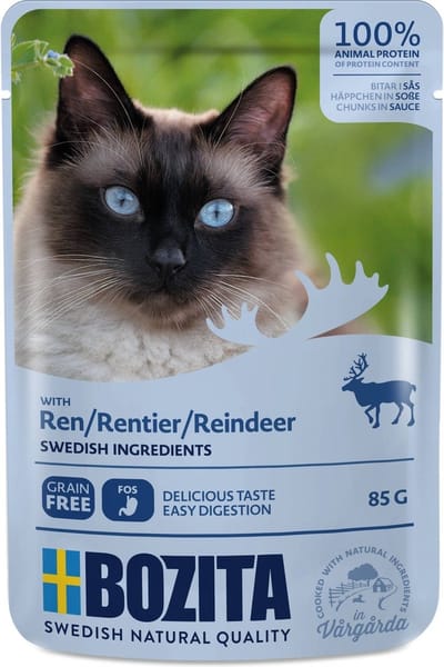 Bozita kattenbrokjes in saus 12x85g - met rendier