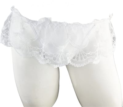 BamBella ® - ondergoed - maat Onesize S M L - String heren onderbroek Kant rok wit mannen