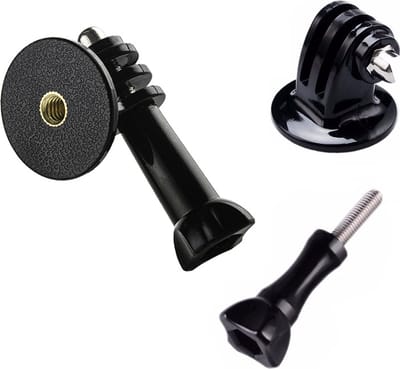 MOJOGEAR GoPro-mount met schroef — Geschikt voor o.a. GoPro / DJI — 1/4 inch schroefgat — Zwart