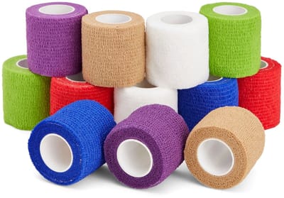 12 rollen sportbeschermend zelfklevend verband, universeel niet-geweven vingerverband, elastisch verband voor huisdieren, schrijfvingerbeschermer.