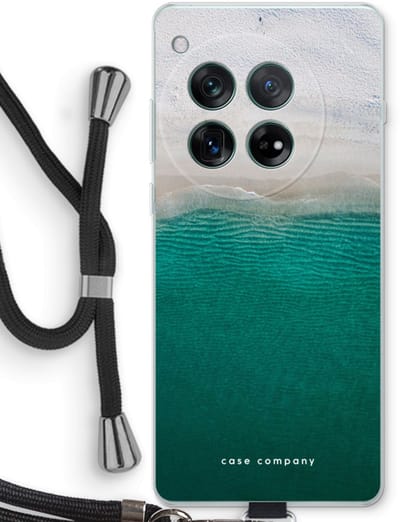 Case Company® - Hoesje met koord geschikt voor OnePlus 12r hoesje met Koord - Stranded - Telefoonhoesje met Zwart Koord - Bescherming aan alle Kanten en Over de Schermrand
