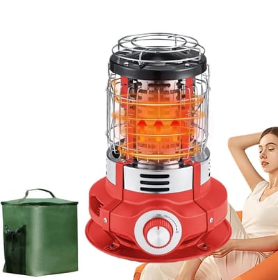 Terrasverwarmer - Elektrische buitenkachel - Buiten verwarmen - Automatische uitschakeling - 5-10 m² bereik - Rood