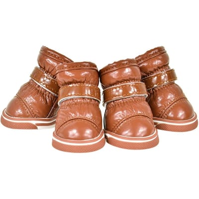 Warme Honden Sneeuwlaarzen Waterdicht Anti-Slip Hondenschoenen Kleine Hond Puppy Kat Winter Fleece Gevoerde Laarzen Slipvaste Huisdierschoenen 4 stuks 5 brown