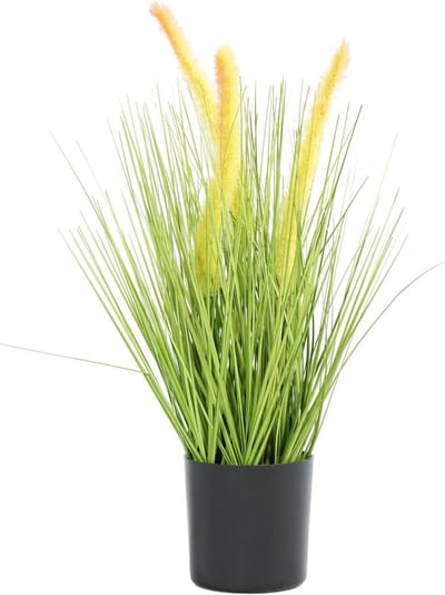 Kunstgras in pot - Decoratieve plant - Interieur verfraaien - Zeer realistisch design - 46 cm hoog - Groen